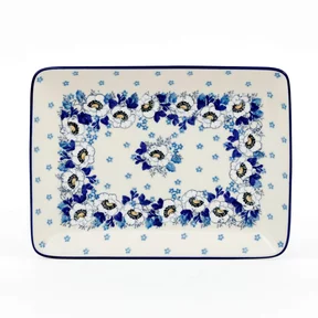 Tacka ceramiczna 111 24/18cm <br> 2222X Biało-niebieskie anemony